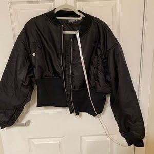 Missguided black bomber jacket